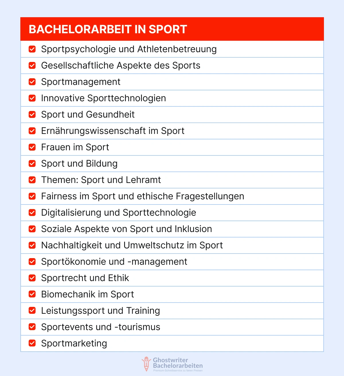 Bachelorarbeit Sport Themen